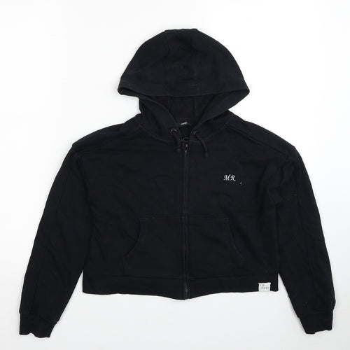 George Boys Black Cotton Full Zip Hoodie Size 9-10 Years Zip