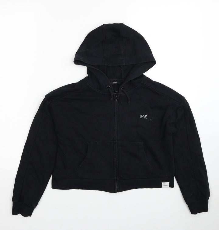 George Boys Black Cotton Full Zip Hoodie Size 9-10 Years Zip