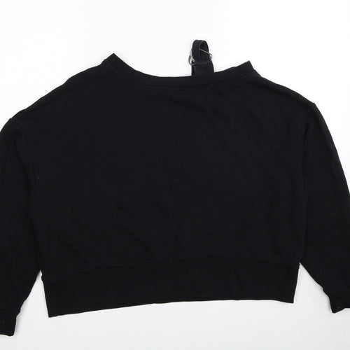 H&M Womens Black Cotton Pullover Sweatshirt Size M Pullover