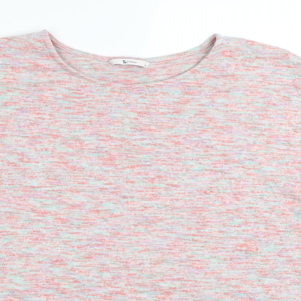 TU Womens Pink Round Neck Polyester Pullover Jumper Size 16