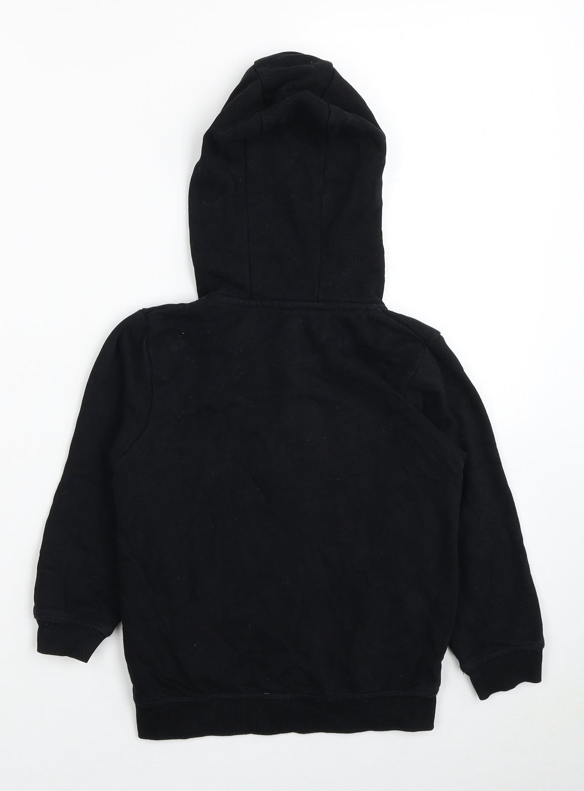 Nutmeg Boys Black Cotton Full Zip Hoodie Size 5-6 Years Zip