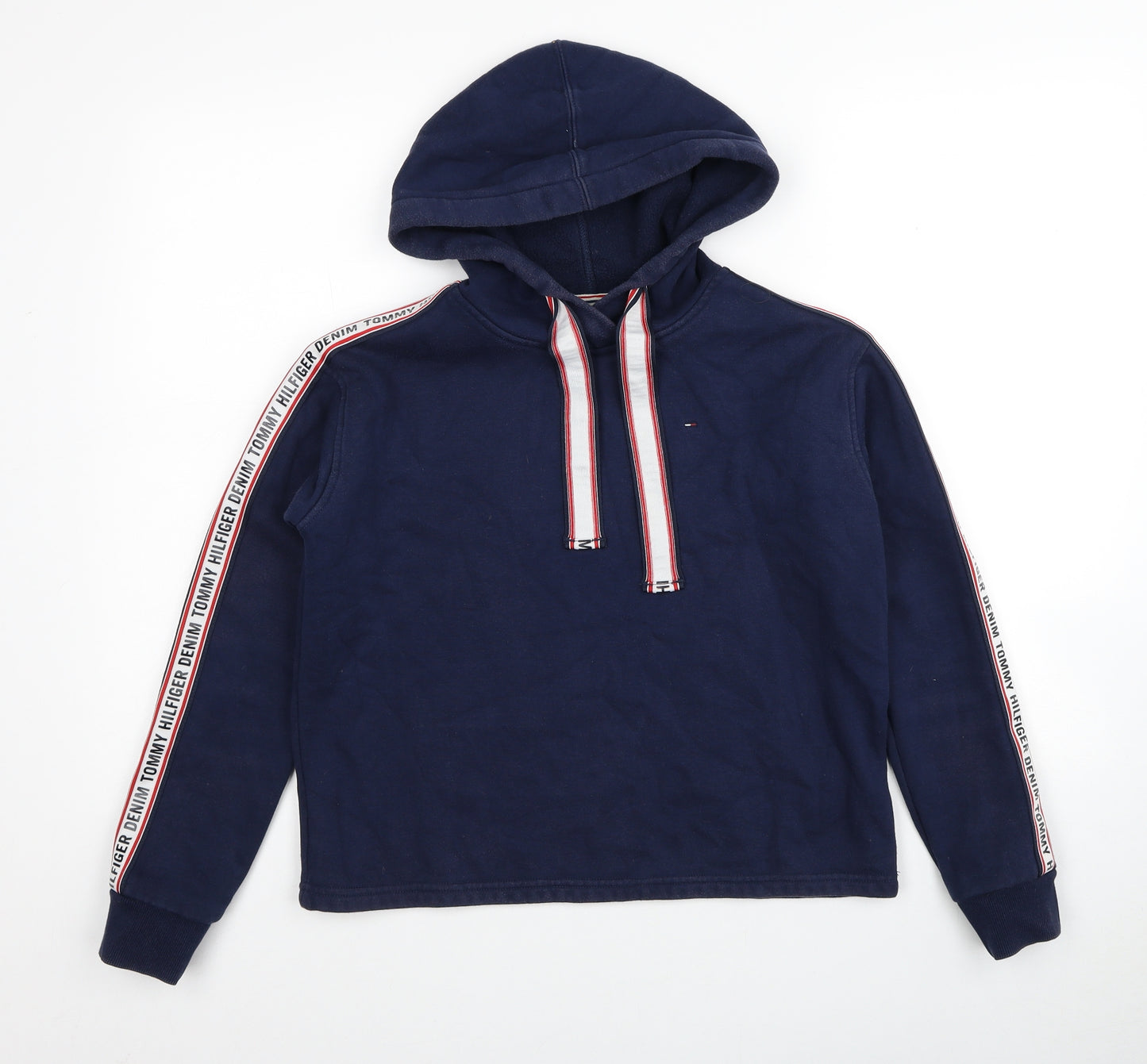 Tommy Hilfiger Womens Blue Cotton Pullover Hoodie Size S Pullover
