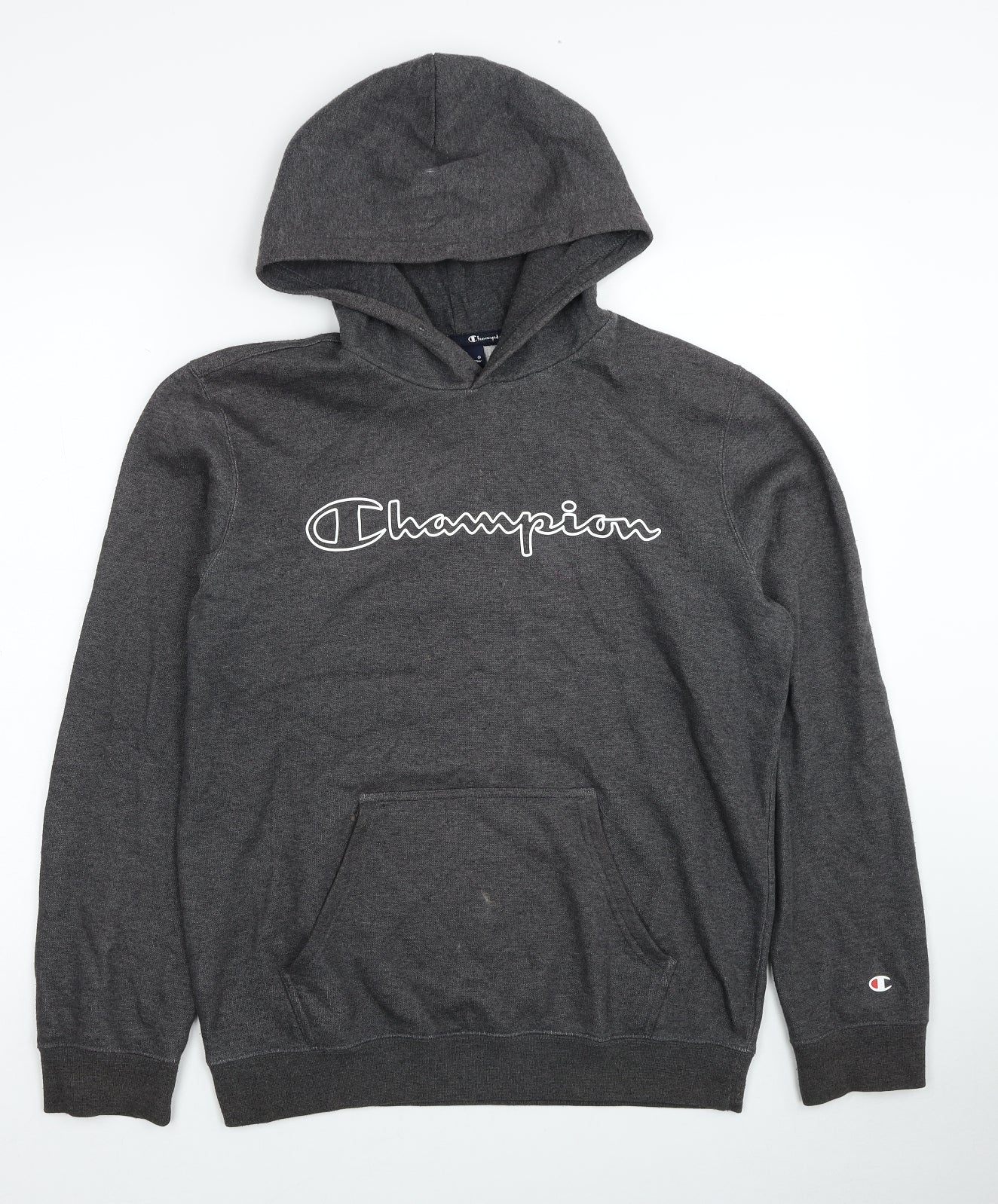 Champion Mens Grey Cotton Pullover Hoodie Size M