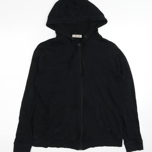 Cherokee Womens Black Cotton Full Zip Hoodie Size 14 Zip