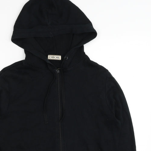 Cherokee Womens Black Cotton Full Zip Hoodie Size 14 Zip