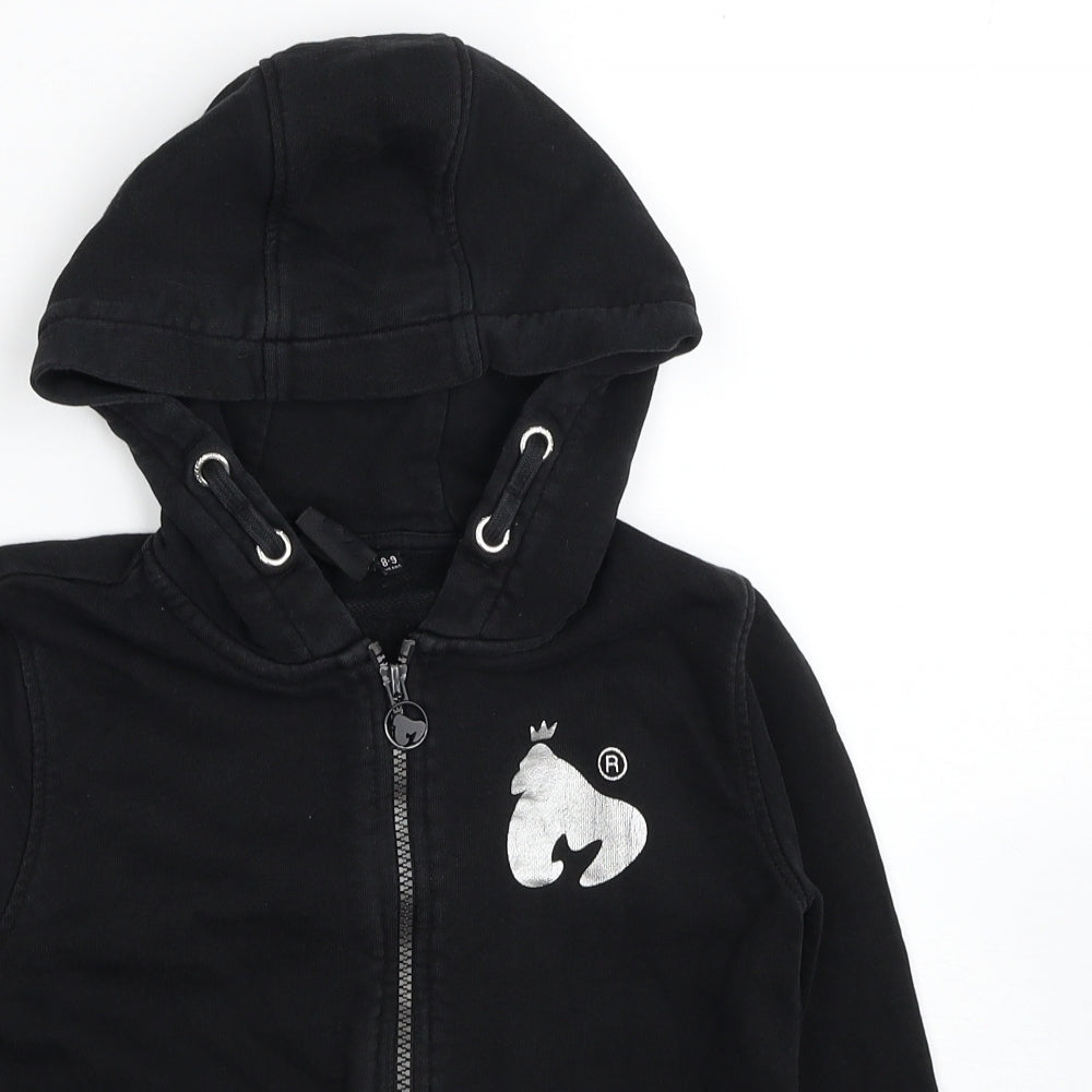 Money Boys Black Cotton Full Zip Hoodie Size 8-9 Years Zip