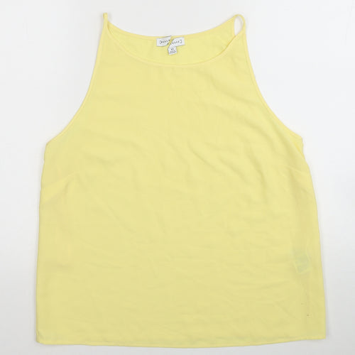 Warehouse Womens Yellow Polyester Basic Tank Size 12 Round Neck