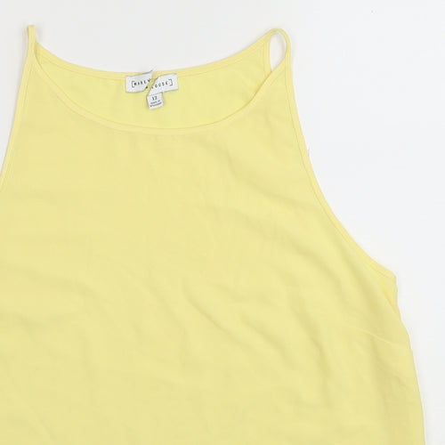 Warehouse Womens Yellow Polyester Basic Tank Size 12 Round Neck