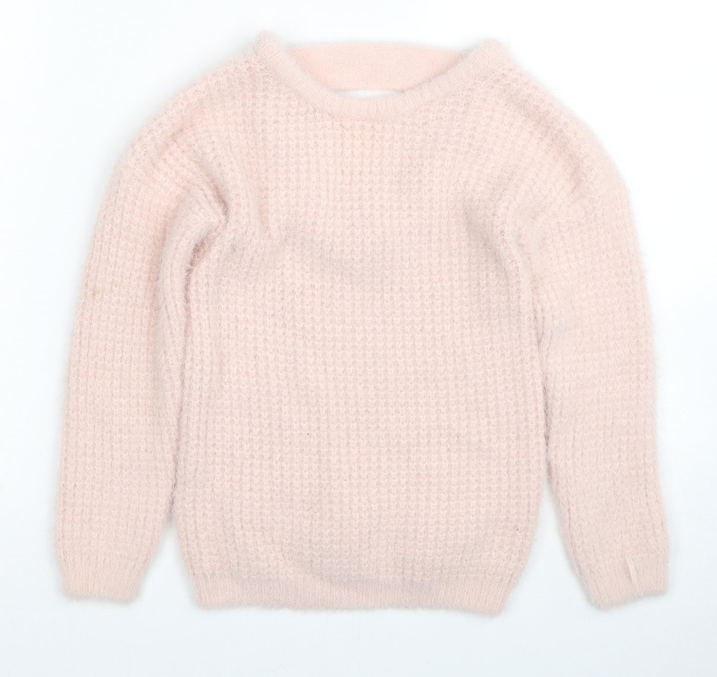 Primark Girls Pink Round Neck Nylon Pullover Jumper Size 8-9 Years Pullover