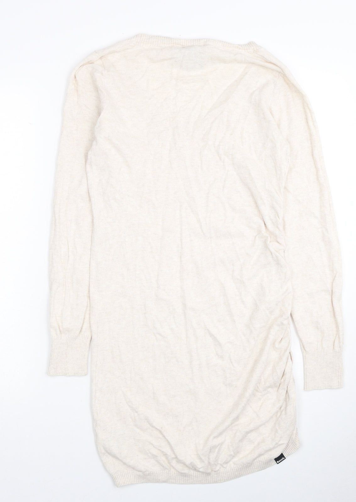 Bench Womens Ivory Scoop Neck Cotton Pullover Jumper Size M