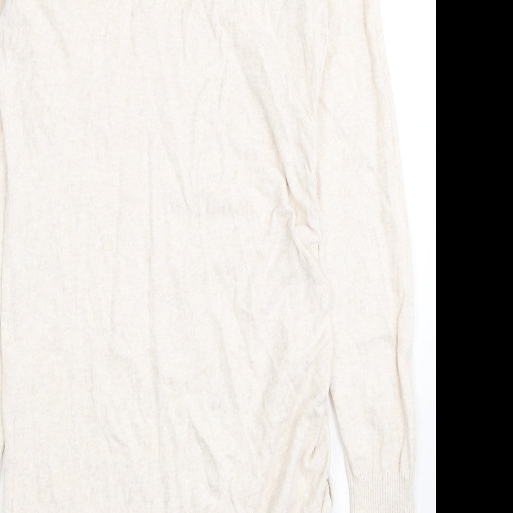 Bench Womens Ivory Scoop Neck Cotton Pullover Jumper Size M