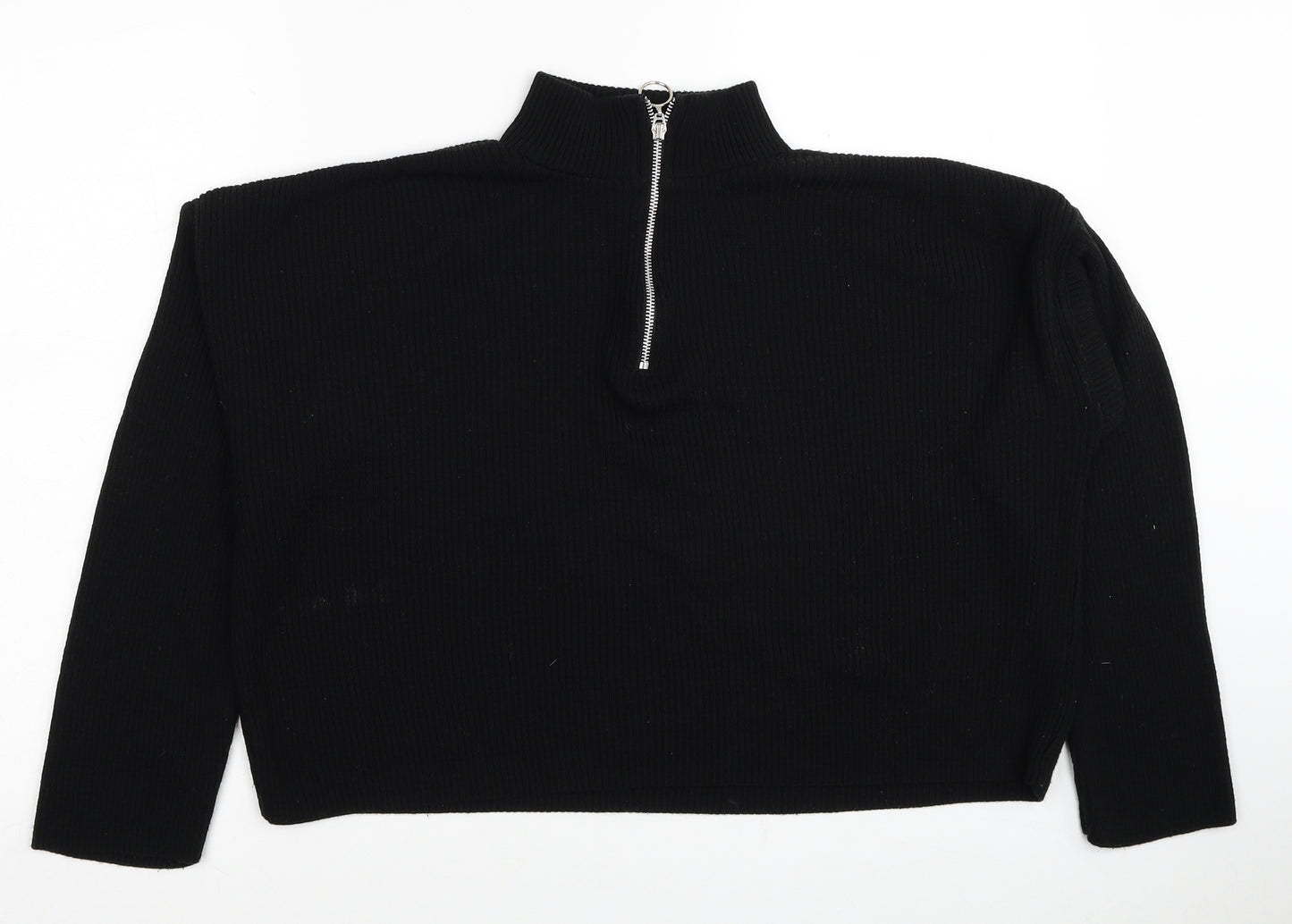 Nasty Gal Womens Black High Neck Acrylic Pullover Jumper Size M