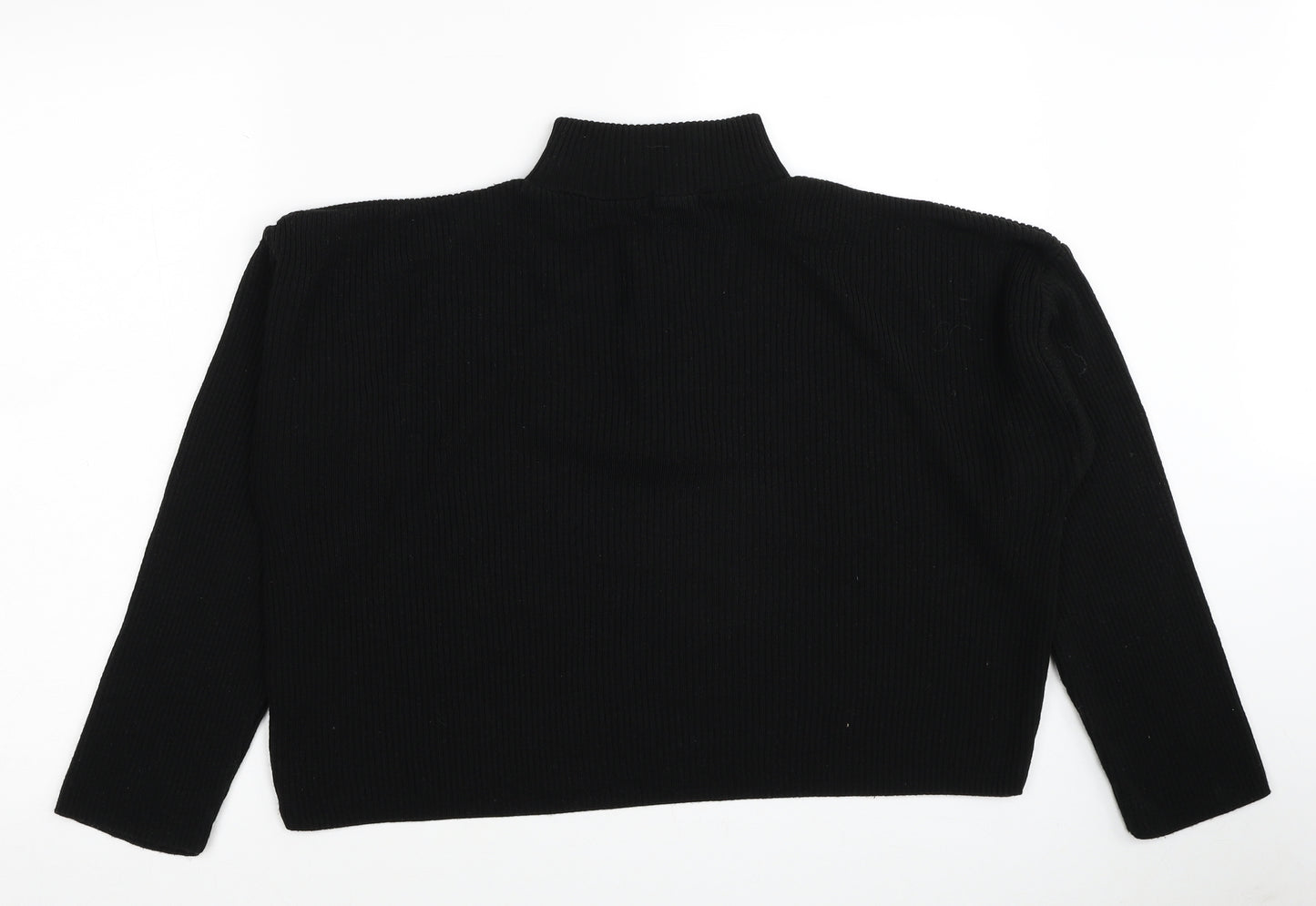 Nasty Gal Womens Black High Neck Acrylic Pullover Jumper Size M