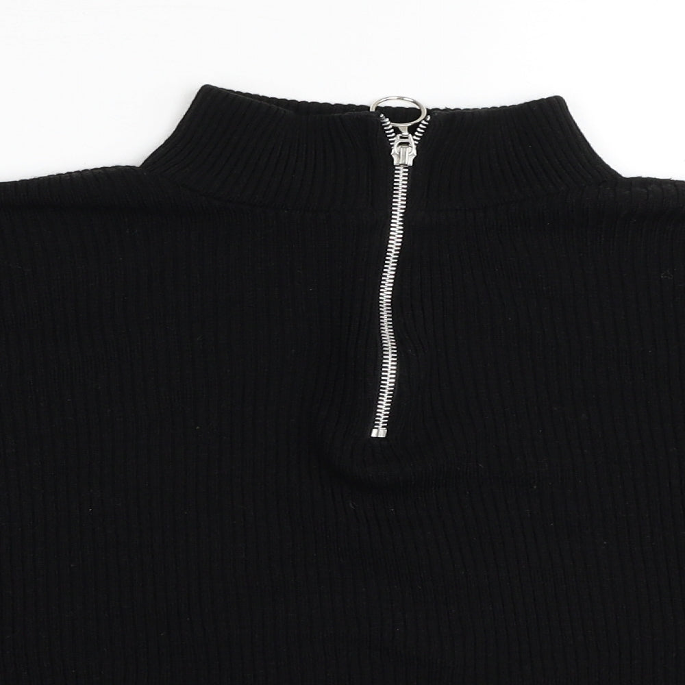 Nasty Gal Womens Black High Neck Acrylic Pullover Jumper Size M