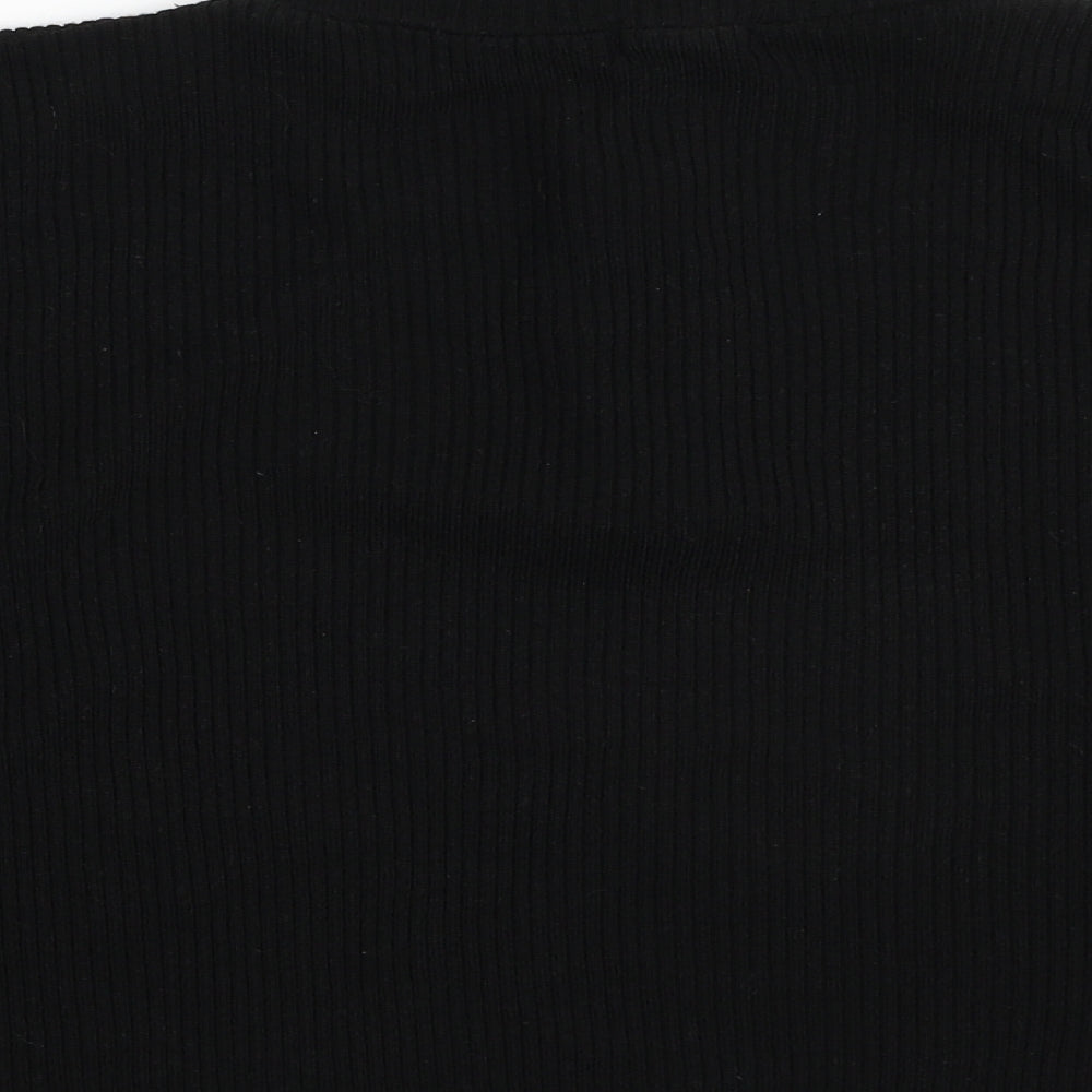 Nasty Gal Womens Black High Neck Acrylic Pullover Jumper Size M