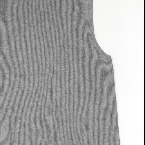Atmosphere Womens Grey Mock Neck Viscose Vest Jumper Size 16