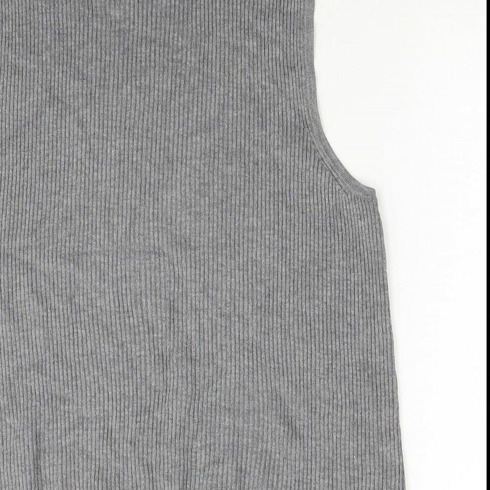 Atmosphere Womens Grey Mock Neck Viscose Vest Jumper Size 16