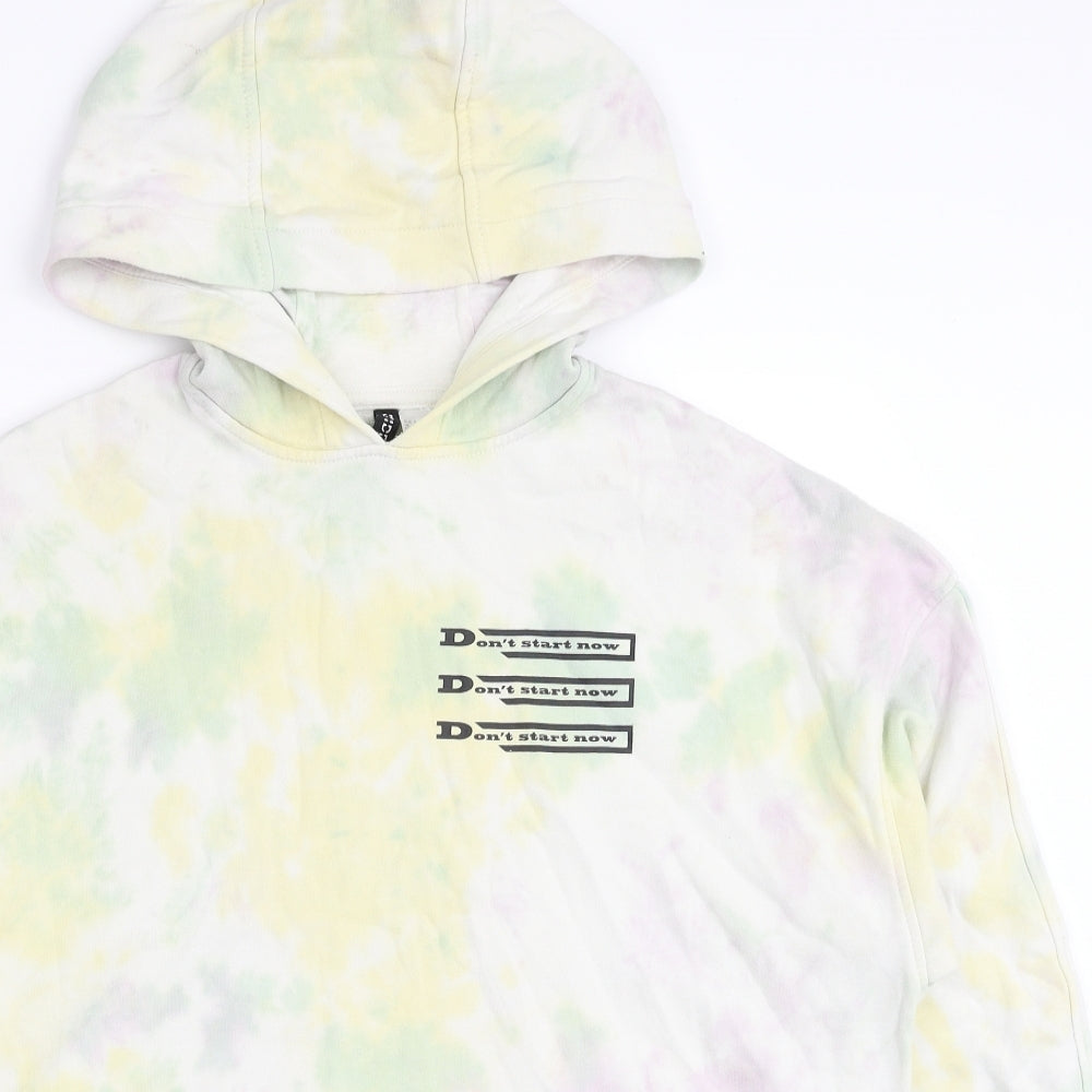 Divided by H&M Womens Multicoloured Geometric Cotton Pullover Hoodie Size S Pullover - Dua Lipa