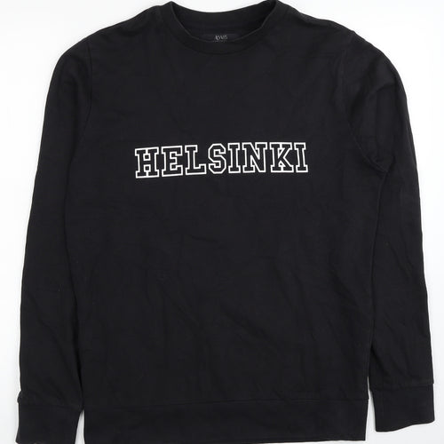 Matalan Mens Black Cotton Pullover Sweatshirt Size S - Helsinki