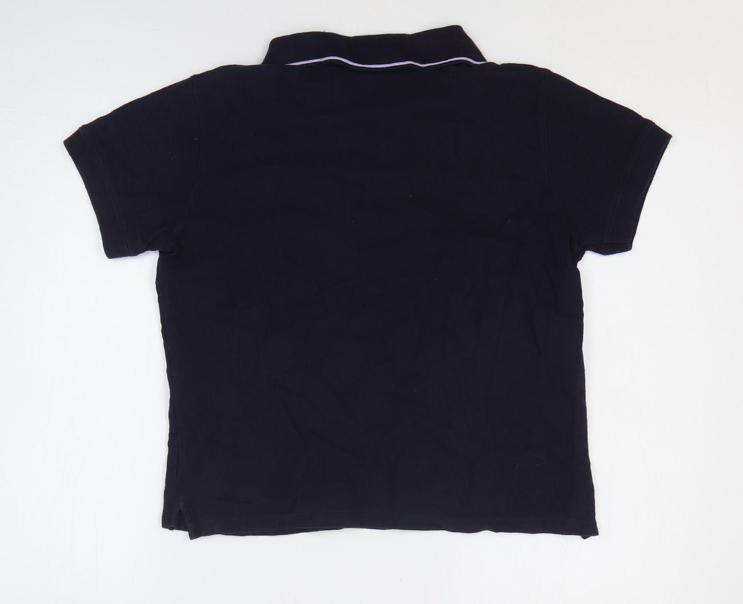 Marks and Spencer Womens Blue 100% Cotton Basic T-Shirt Size 14 Collared