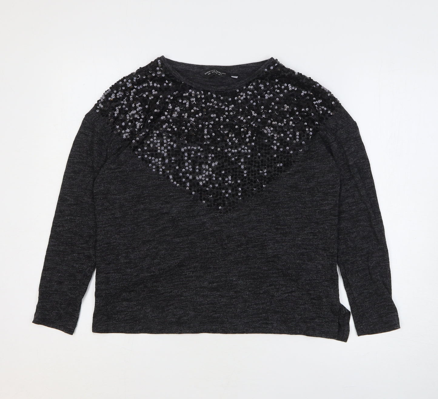 Dorothy Perkins Womens Black Viscose Pullover Sweatshirt Size 10 Pullover