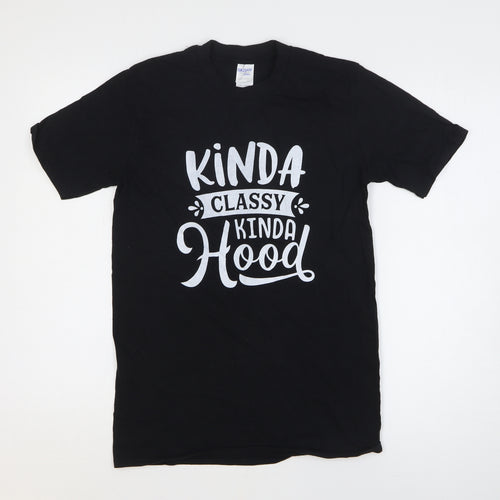 Gildan Womens Black 100% Cotton Basic T-Shirt Size S Round Neck - Kinda Classy Kinda Hood