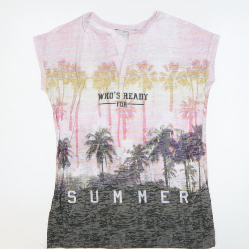 NEXT Womens Multicoloured Geometric Polyester Basic Tank Size 8 V-Neck - Who's Ready for Summer