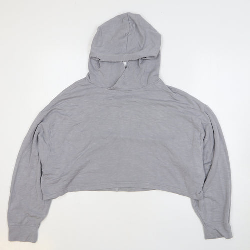 Fabletics Womens Grey Cotton Pullover Hoodie Size S Pullover - Cropped