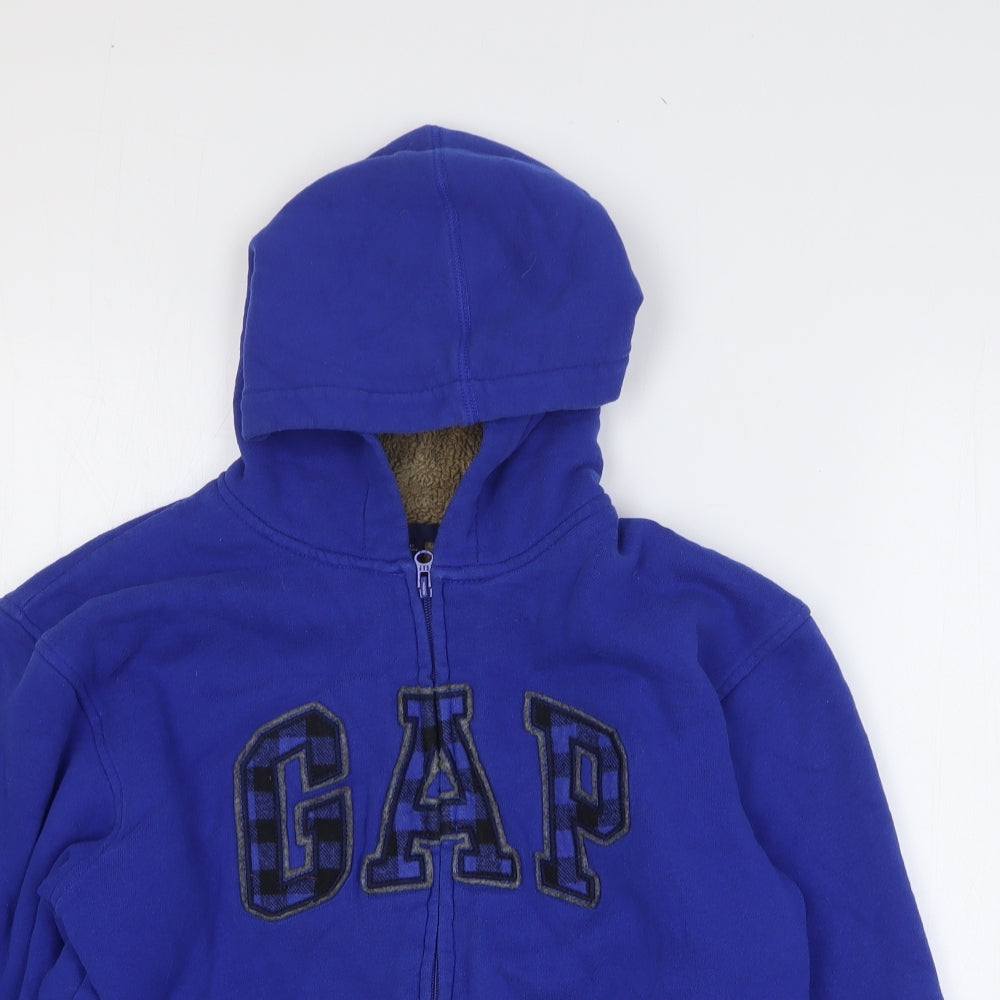 Gap Boys Blue Cotton Full Zip Hoodie Size 12-13 Years Zip