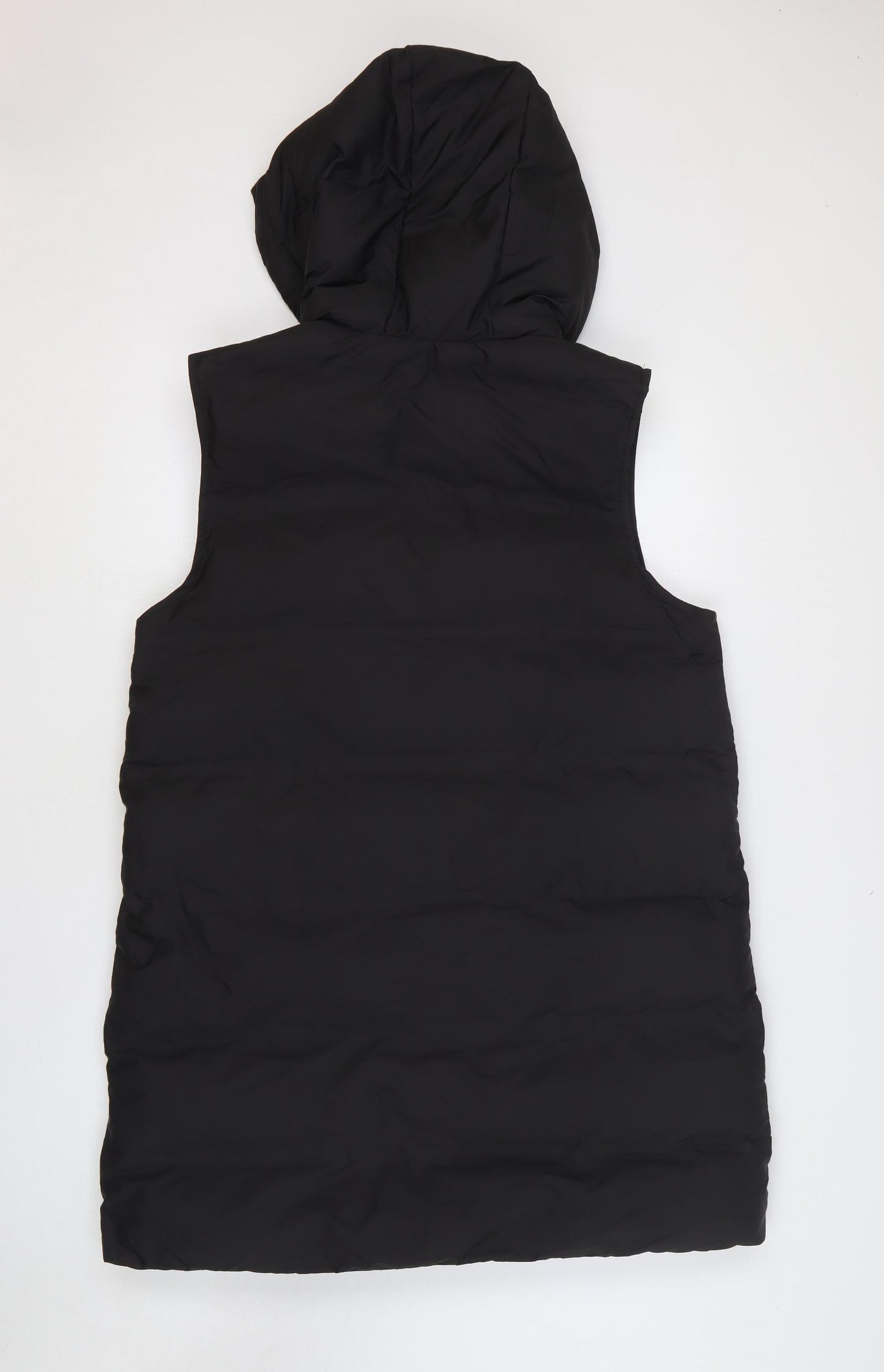 Zara Womens Black Gilet Waistcoat Size L Zip