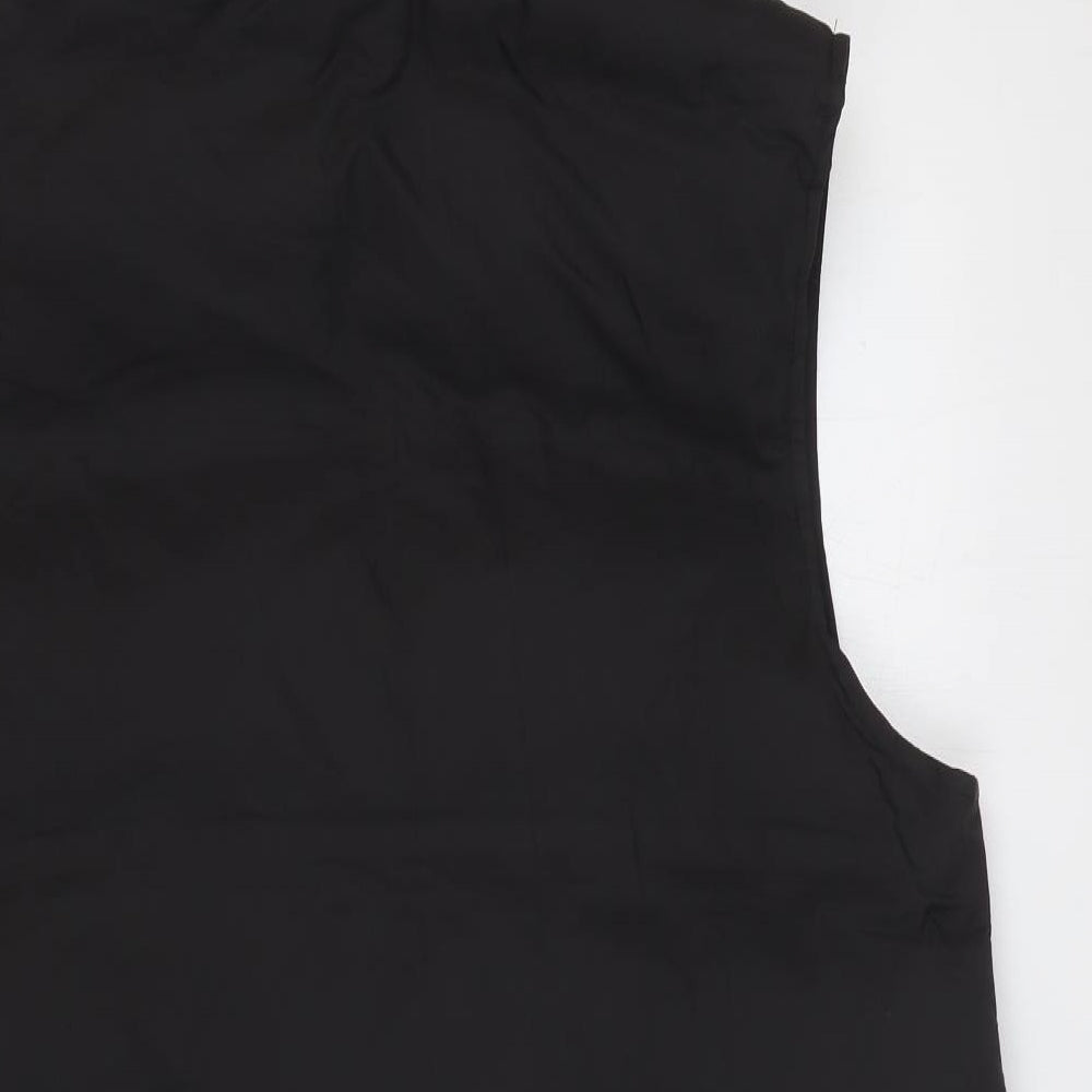 Zara Womens Black Gilet Waistcoat Size L Zip