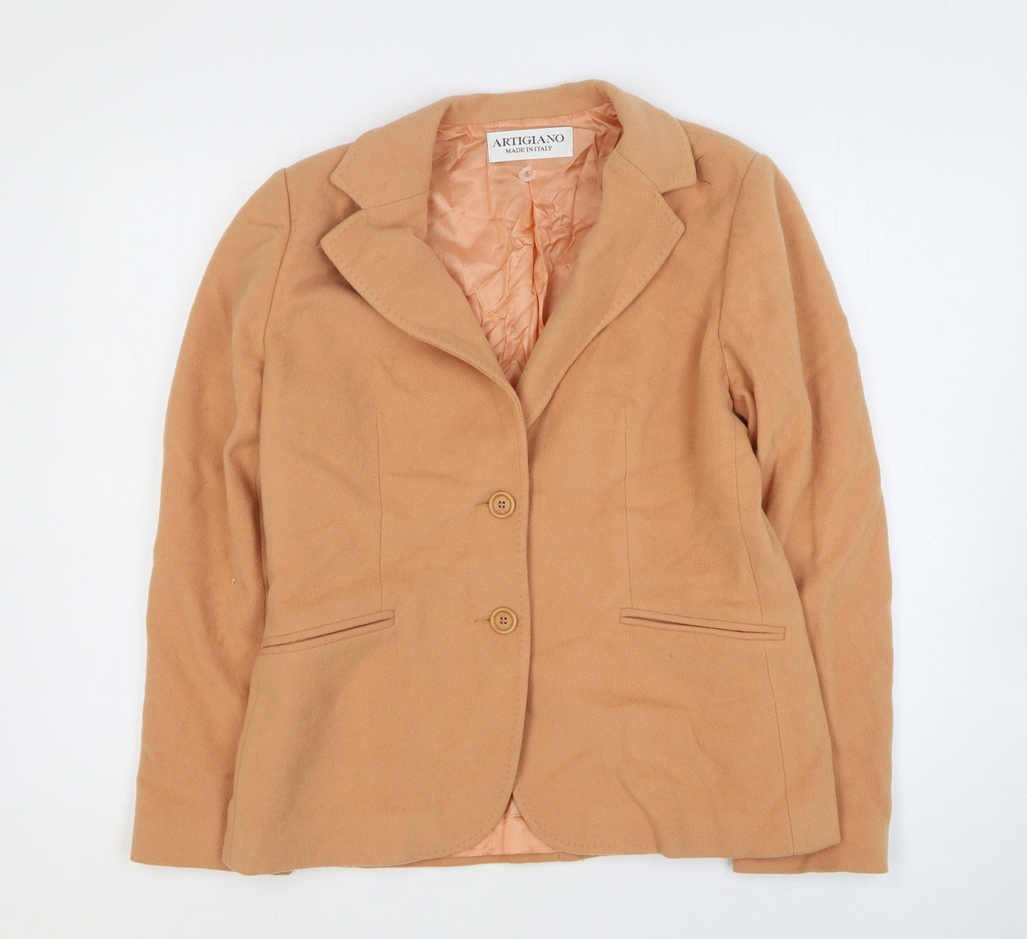Artigiano Womens Orange Jacket Size 14 Button