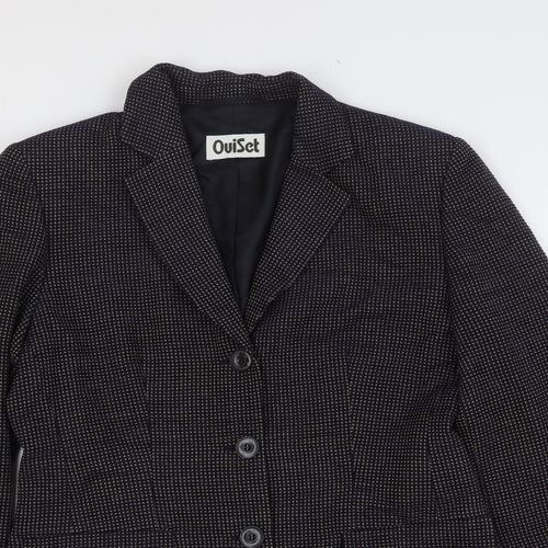 Oui Set Womens Blue Wool Jacket Suit Jacket Size 12