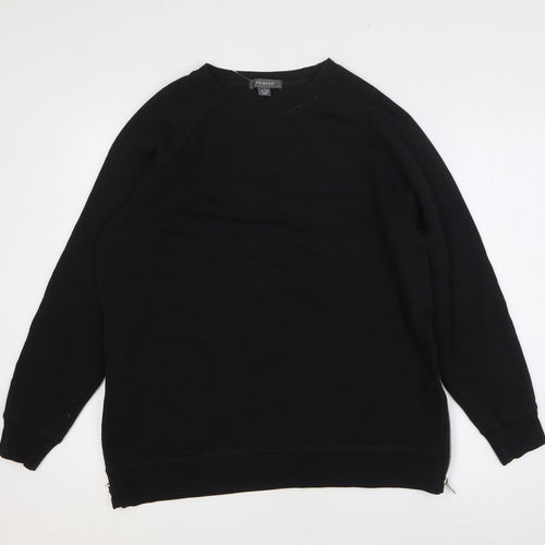 Primark Womens Black Cotton Pullover Sweatshirt Size S Zip