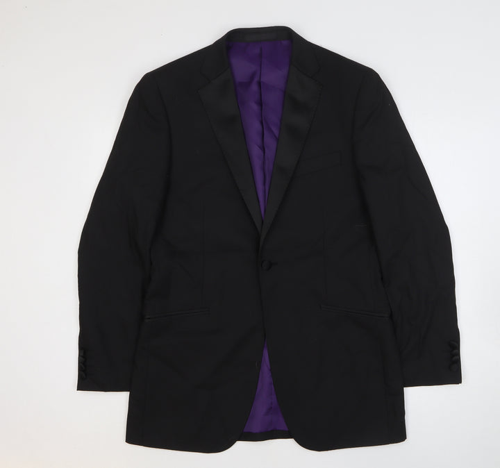 Marks and Spencer Mens Black Polyester Jacket Blazer Size 38
