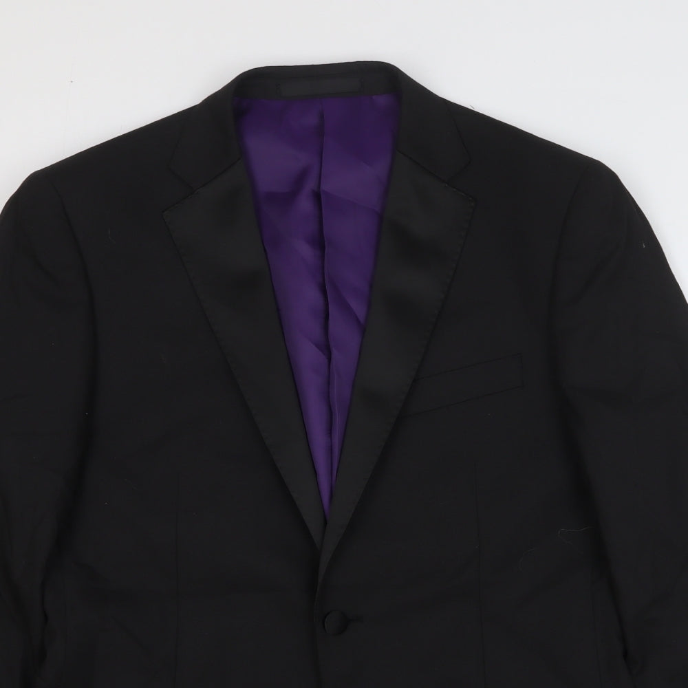 Marks and Spencer Mens Black Polyester Jacket Blazer Size 38
