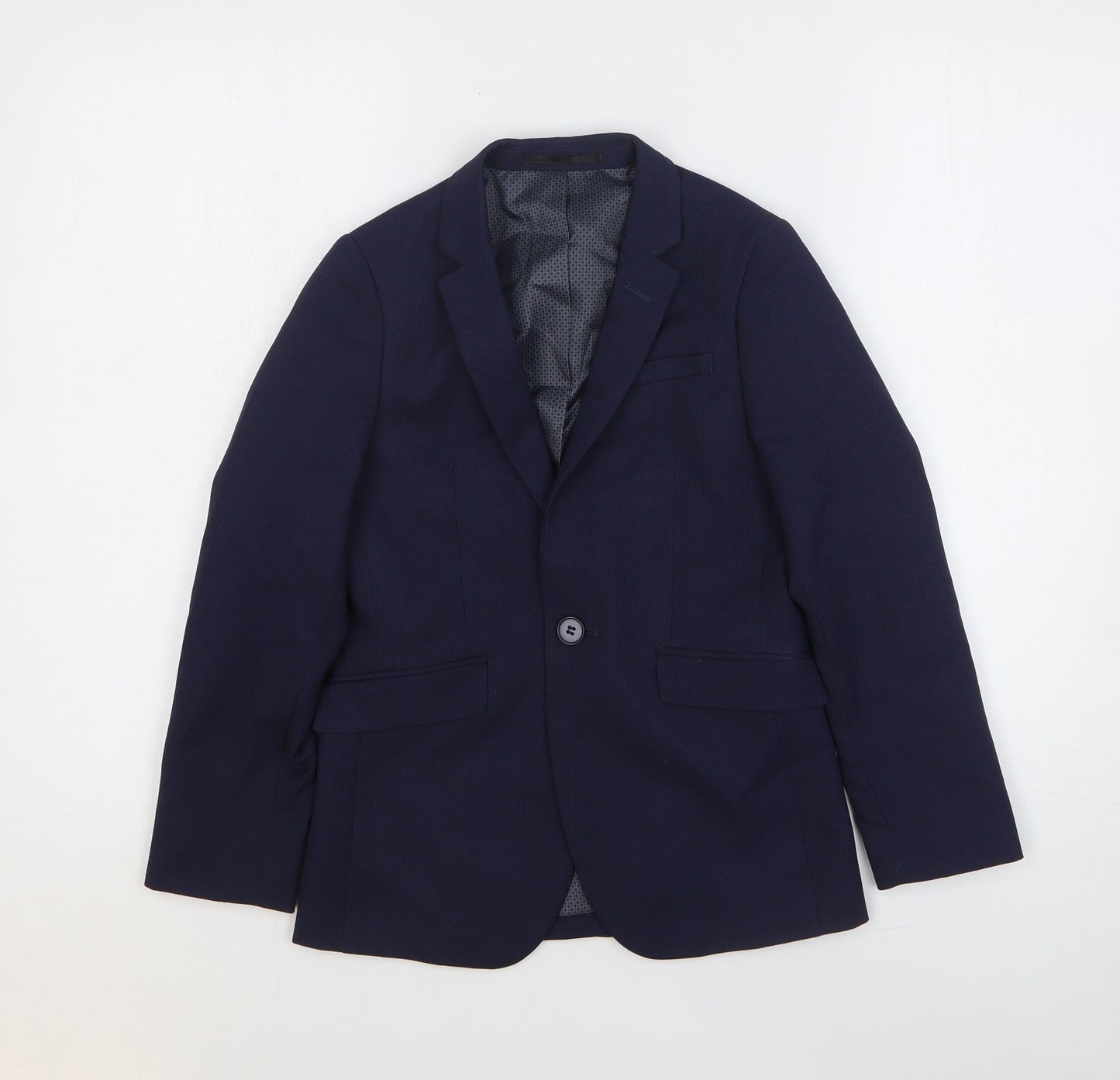 Preworn Boys Blue Jacket Size 9 Years Button