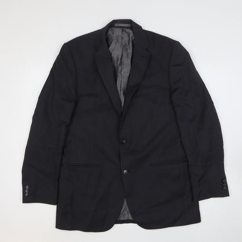 Preworn Mens Black Viscose Jacket Blazer Size 40