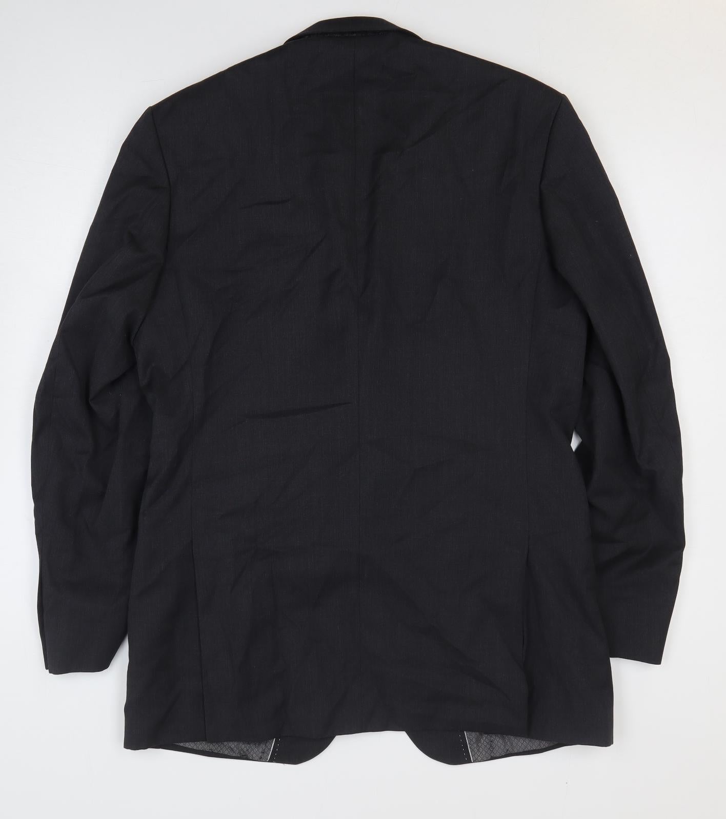 Preworn Mens Black Viscose Jacket Blazer Size 40