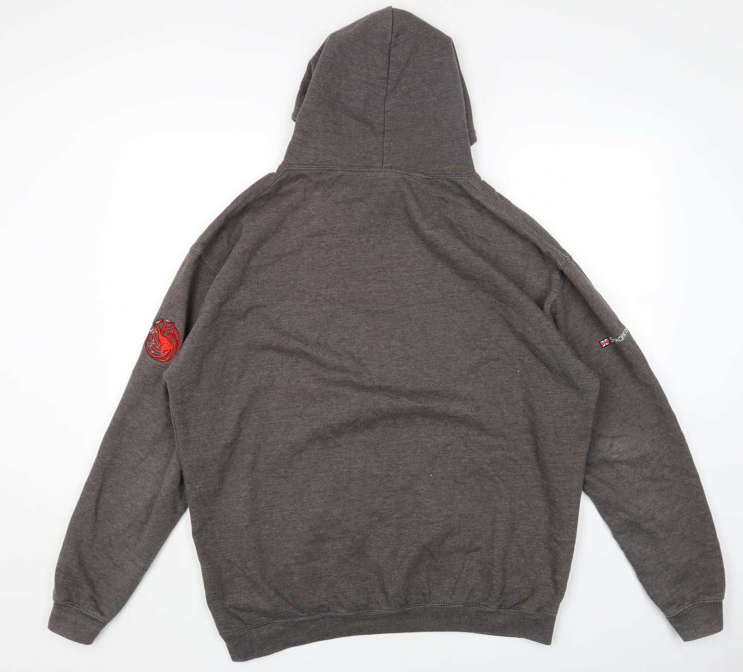 JUSTHOODS Mens Grey Cotton Pullover Hoodie Size 2XL - Pacific Dragon