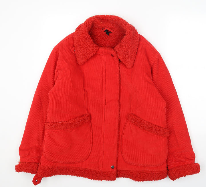 New Look Womens Red Jacket Size 10 Zip