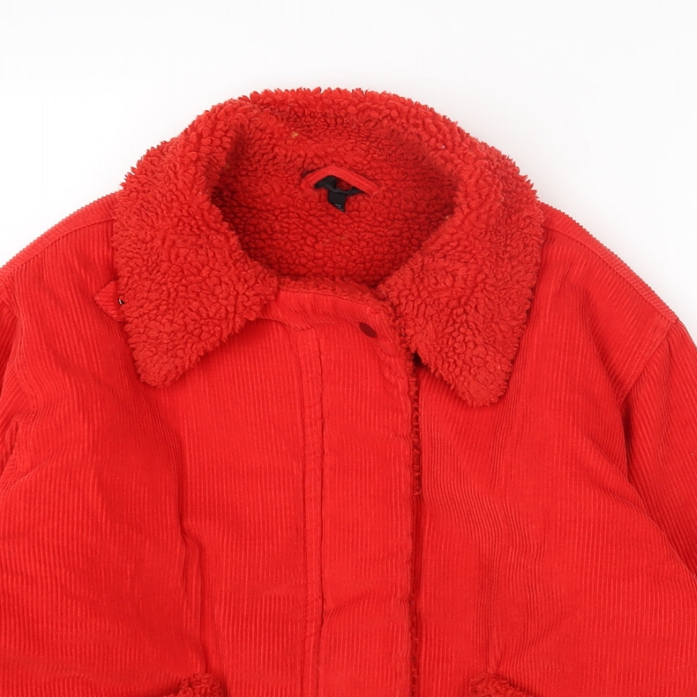 New Look Womens Red Jacket Size 10 Zip