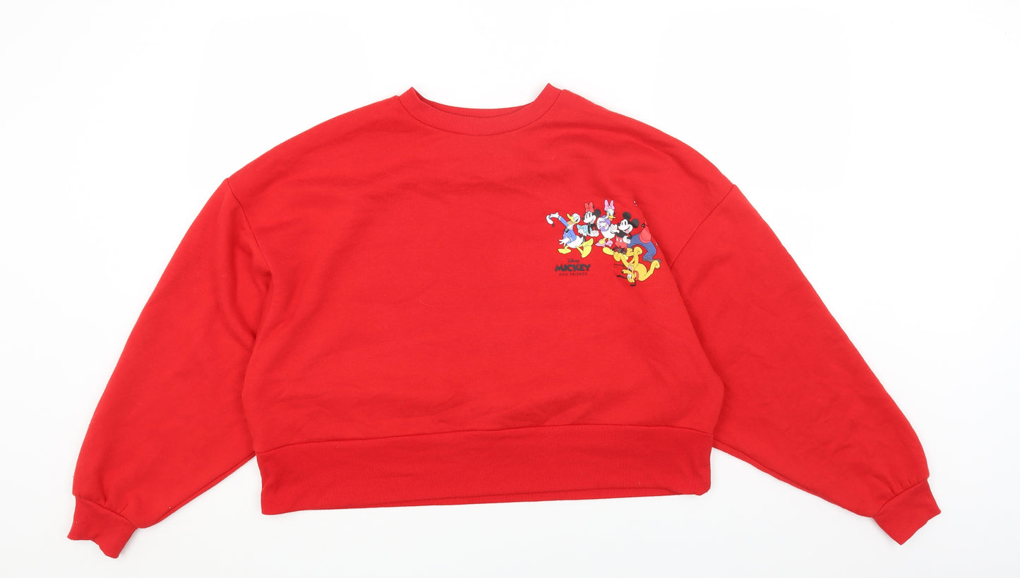 Primark Womens Red Polyester Pullover Sweatshirt Size XS Pullover - Mickey Mouse