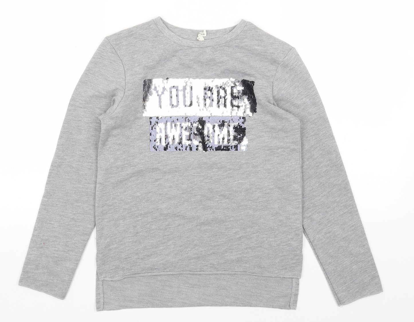 Young Dimension Girls Grey Polyester Pullover Sweatshirt Size 9-10 Years Pullover - Your are Awesome
