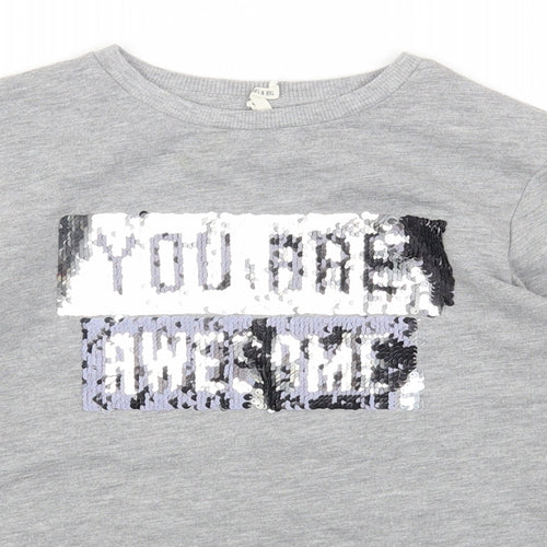 Young Dimension Girls Grey Polyester Pullover Sweatshirt Size 9-10 Years Pullover - Your are Awesome