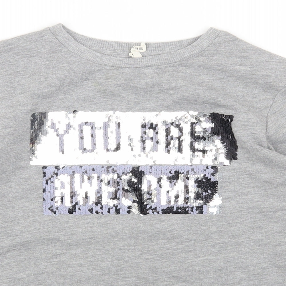 Young Dimension Girls Grey Polyester Pullover Sweatshirt Size 9-10 Years Pullover - Your are Awesome