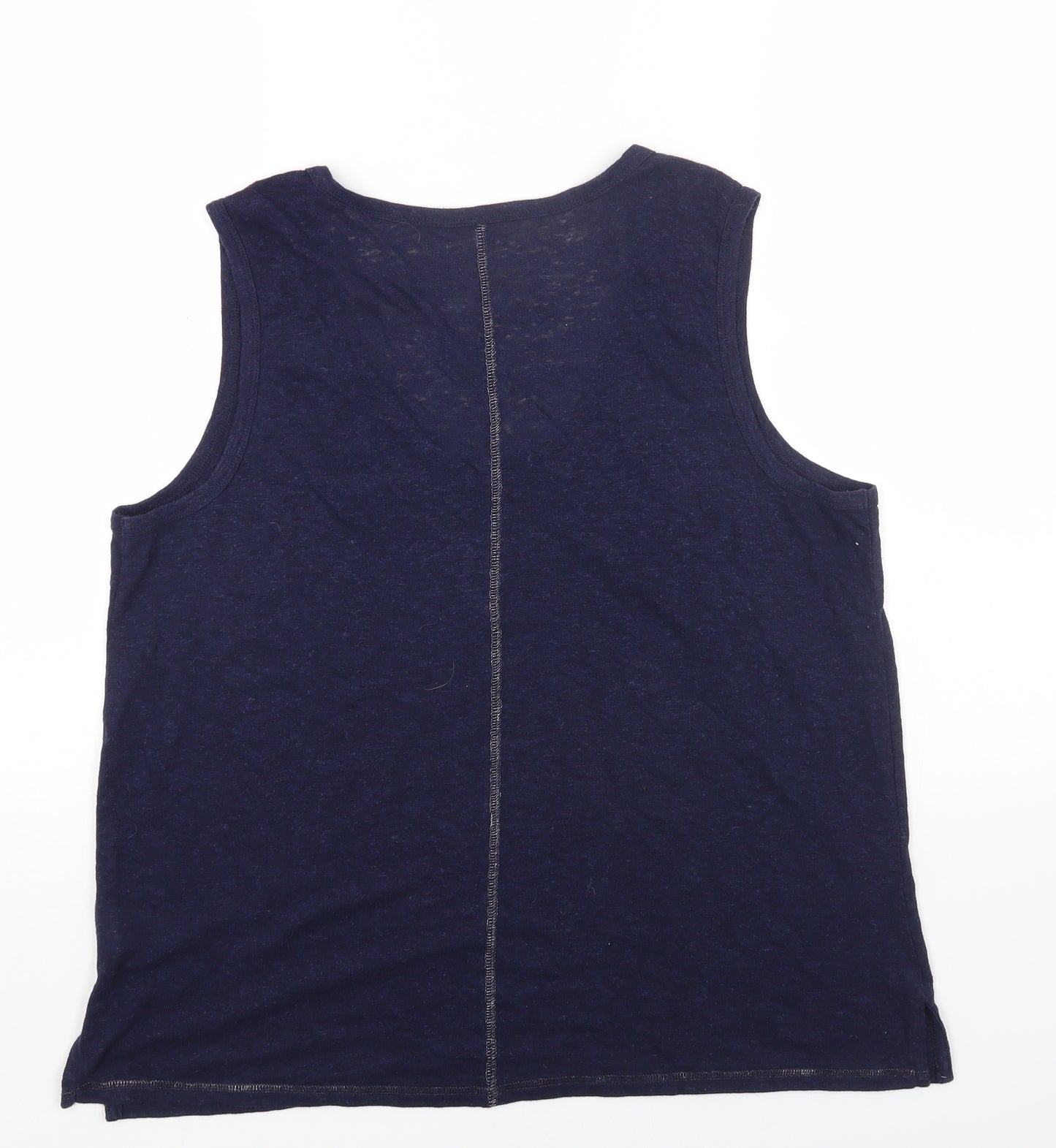 Gap Womens Blue Polyester Basic Tank Size XL Scoop Neck