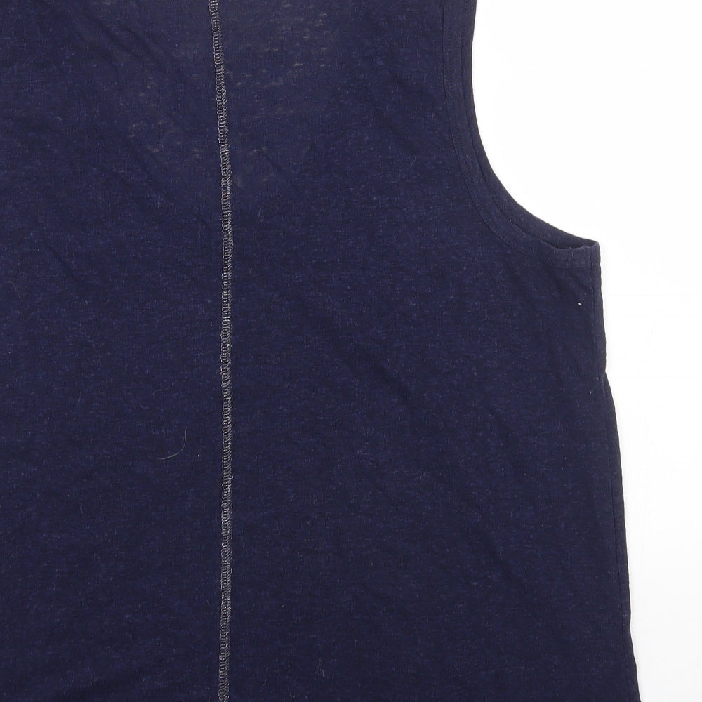 Gap Womens Blue Polyester Basic Tank Size XL Scoop Neck