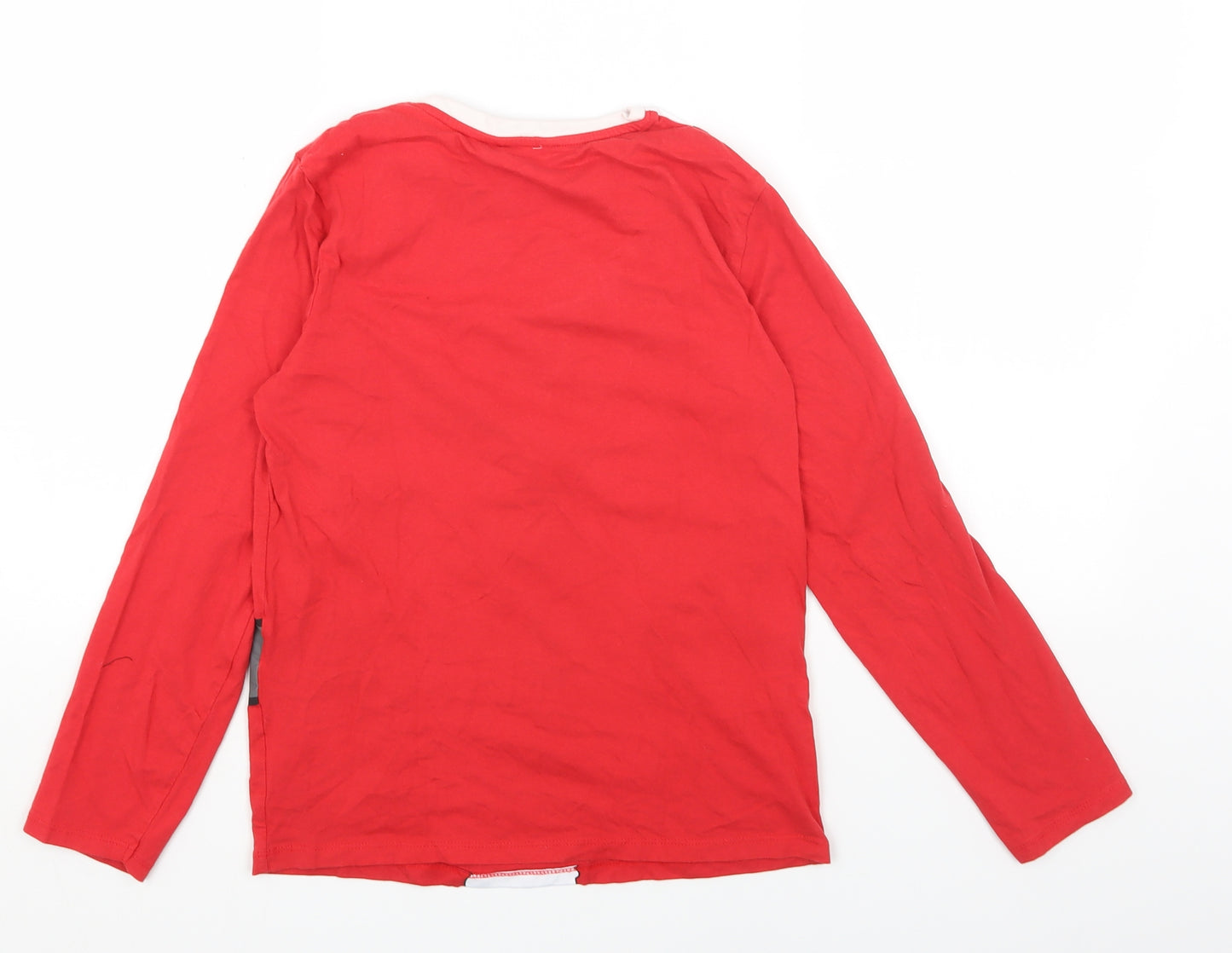 PEP&CO Boys Red Cotton Basic T-Shirt Size 11-12 Years Round Neck Pullover - Christmas