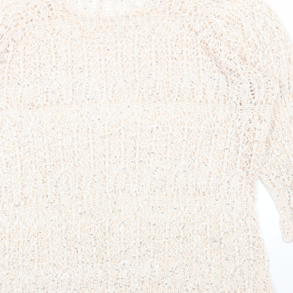 George Womens Pink Round Neck Geometric Acrylic Pullover Jumper Size 20